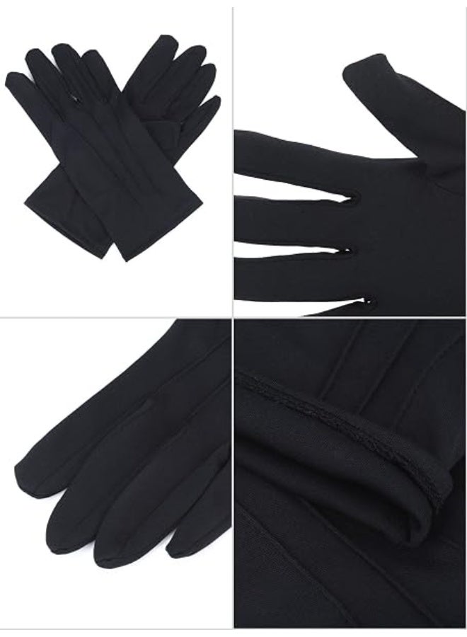 KISSUN 2 Pairs Men Uniform Gloves, Adult Formal Black Costume Gloves for Marching Band, Parade, Police, Server, Tuxedo, Guard - Image 2