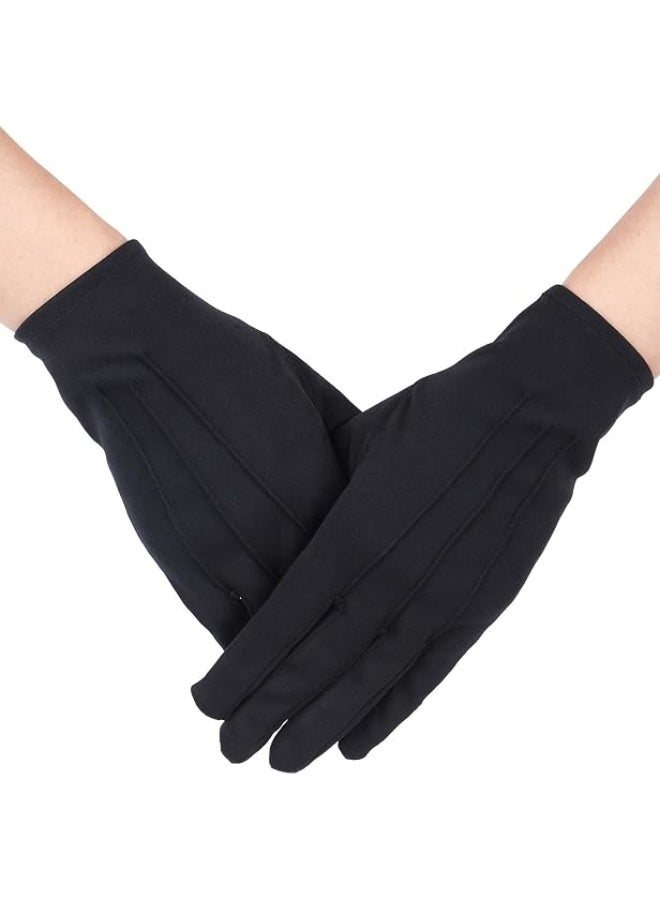 KISSUN 2 Pairs Men Uniform Gloves, Adult Formal Black Costume Gloves for Marching Band, Parade, Police, Server, Tuxedo, Guard - Image 5