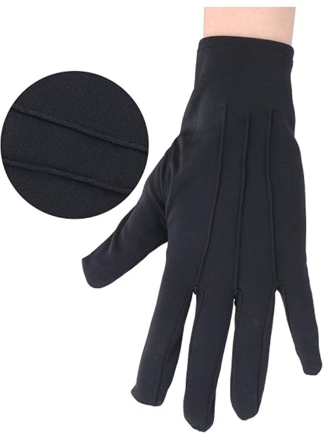 KISSUN 2 Pairs Men Uniform Gloves, Adult Formal Black Costume Gloves for Marching Band, Parade, Police, Server, Tuxedo, Guard - Image 3
