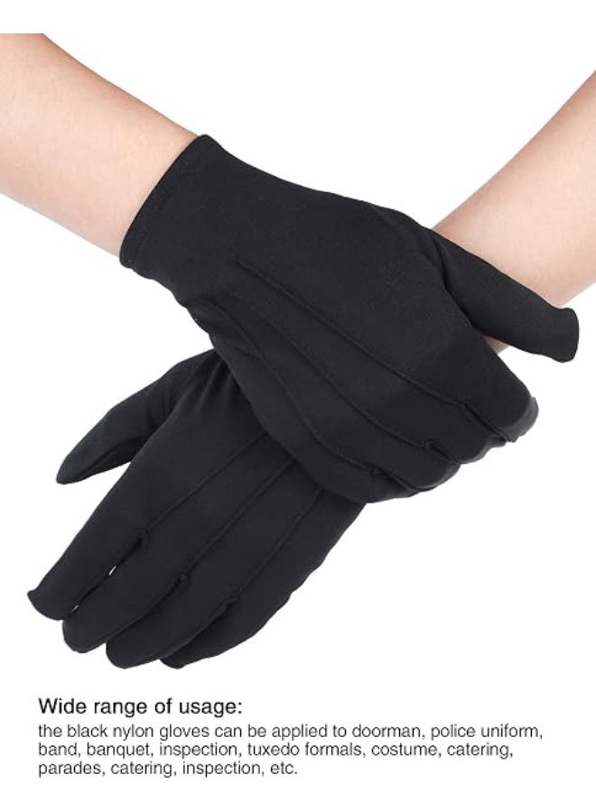 KISSUN 2 Pairs Men Uniform Gloves, Adult Formal Black Costume Gloves for Marching Band, Parade, Police, Server, Tuxedo, Guard - Image 4