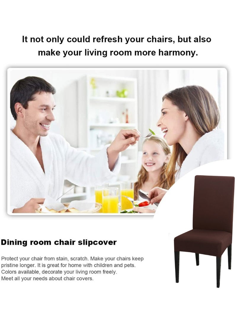 Dining Chair Covers, Set of 6, Removable Washable Solid Stretch Chair Slipcovers, Four Seasons Universal Chair Protector Covers for Kitchen, Dining Room, Hotel, Banquet - Image 4