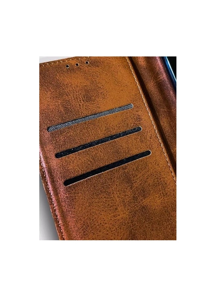 Generic - For Samsung Galaxy A20/A30 Flip Full Leather Wallet Card Slot Case with Kickstand,with Strap Magnetic Closure,Included Internal Tpu Silicone Case,High Protective Compatible with Samsung Galaxy A20/A30 (6.4") (Brown) - Image 1