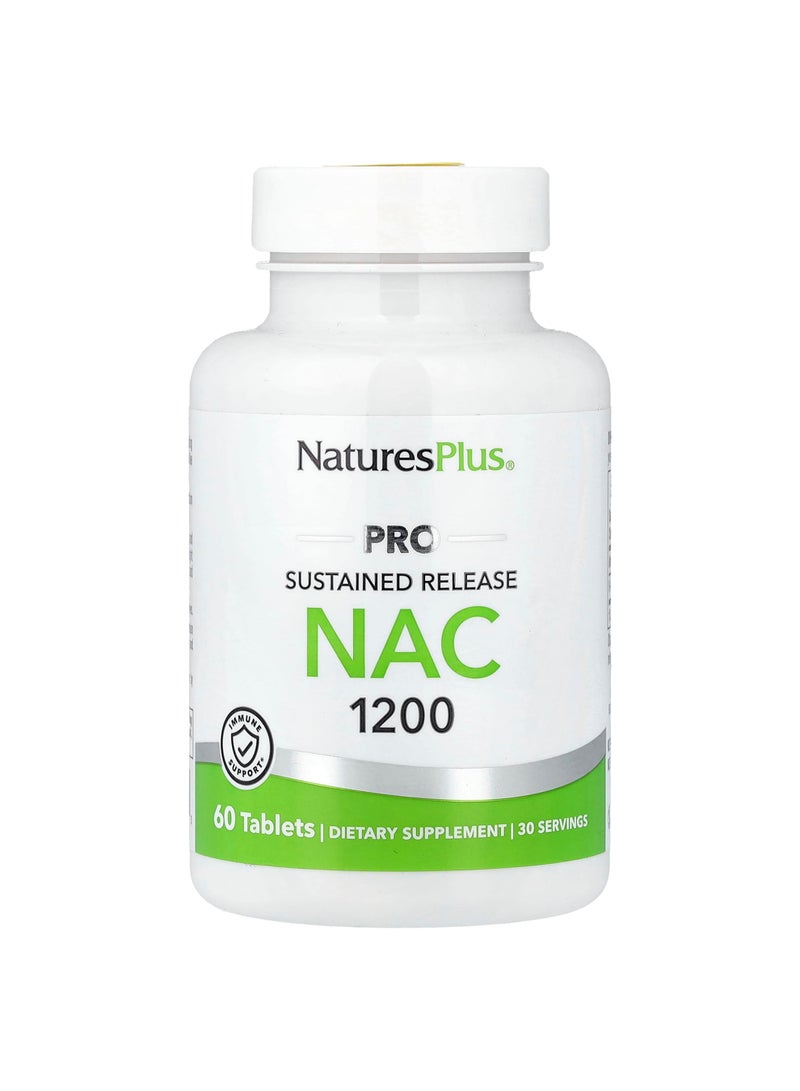NaturesPlus Pro NAC 1200, Sustained Release, 60 Tablets (600 mg Per tablet)