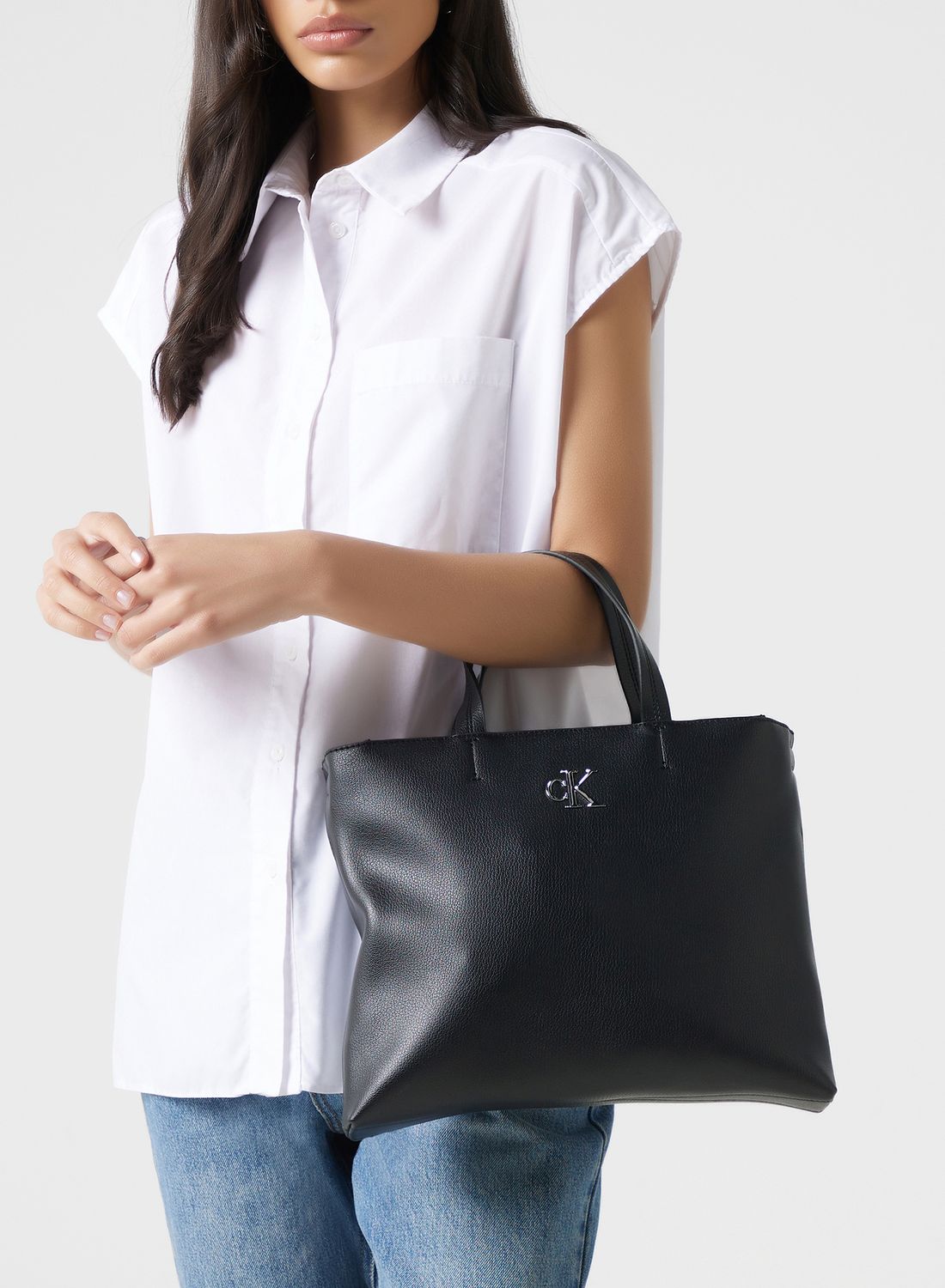 CALVIN KLEIN Minimal Monogram Slim Tote for Women | Best