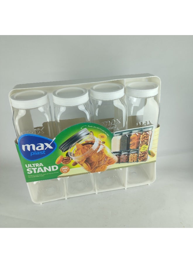 ماكس بلاست مجموعة مرطبان توابل بلاستيكي مع حامل من ماكس بلاست - Image 1