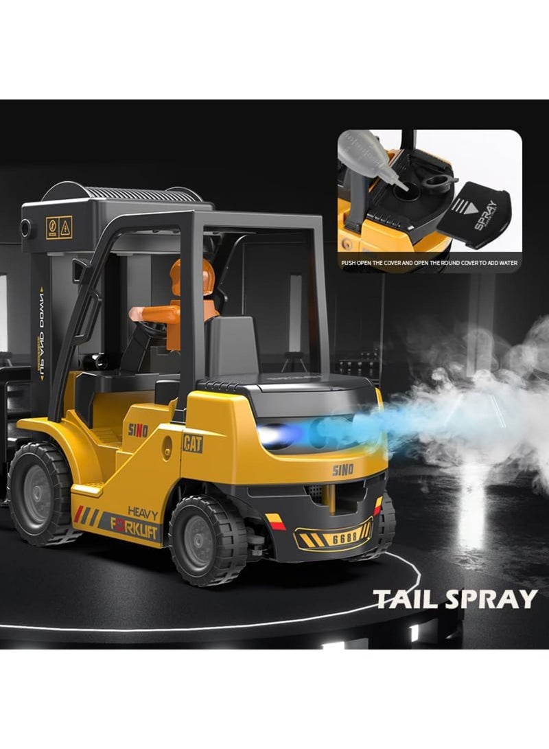 SYOSI 2.4Ghz Remote Control Forklift Cranes 2 in 1 RC Forklift Truck, 6 Channel 2 Mode Channel Remote Control Crane with Spray Sound and Lights, 1:24 Scale Construction Truck Toy Gift for Kids for 3-7 - Image 2