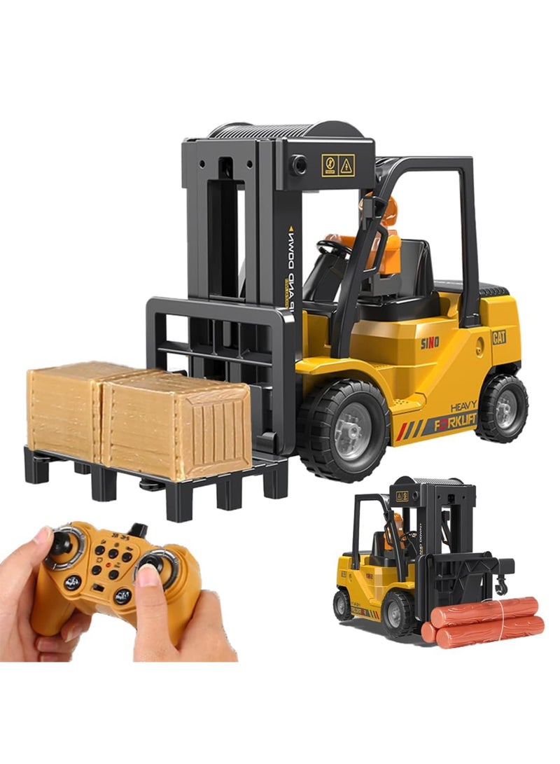 SYOSI 2.4Ghz Remote Control Forklift Cranes 2 in 1 RC Forklift Truck, 6 Channel 2 Mode Channel Remote Control Crane with Spray Sound and Lights, 1:24 Scale Construction Truck Toy Gift for Kids for 3-7 - Image 1