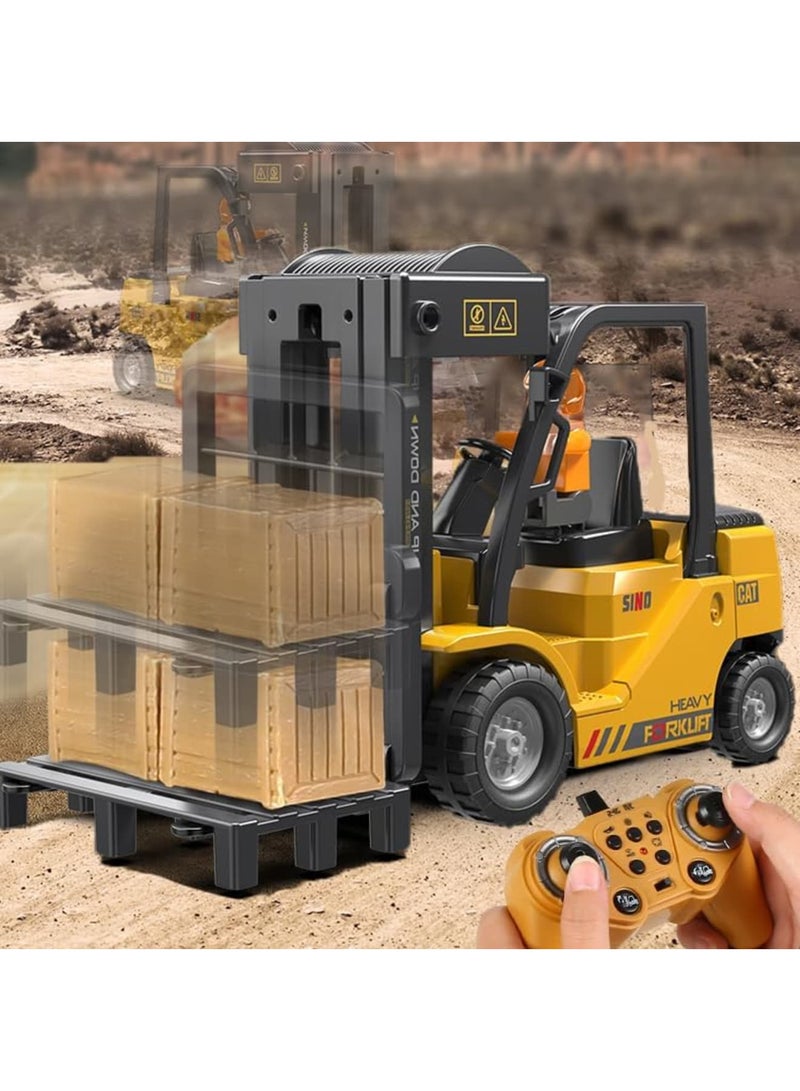 SYOSI 2.4Ghz Remote Control Forklift Cranes 2 in 1 RC Forklift Truck, 6 Channel 2 Mode Channel Remote Control Crane with Spray Sound and Lights, 1:24 Scale Construction Truck Toy Gift for Kids for 3-7 - Image 4