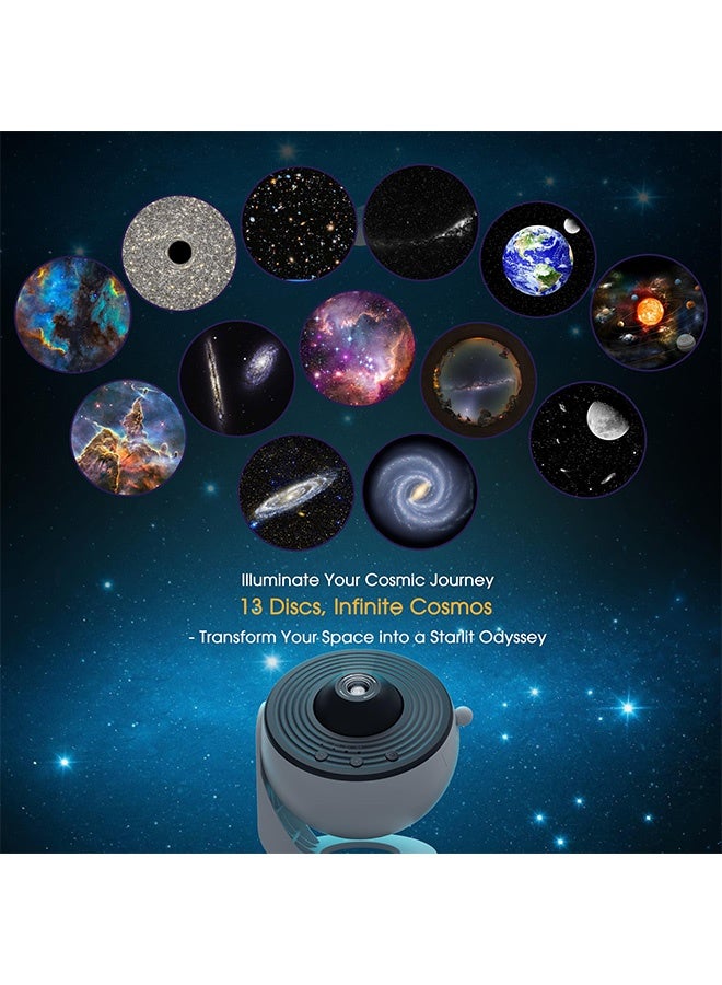 HaHaHai Star Projector, Planetarium Projector for Bedroom Ultra Clear Galaxy Night Light with 4K Replaceable 13 Galaxy Discs 360 Degree Rotation Real Sky Light - Image 3