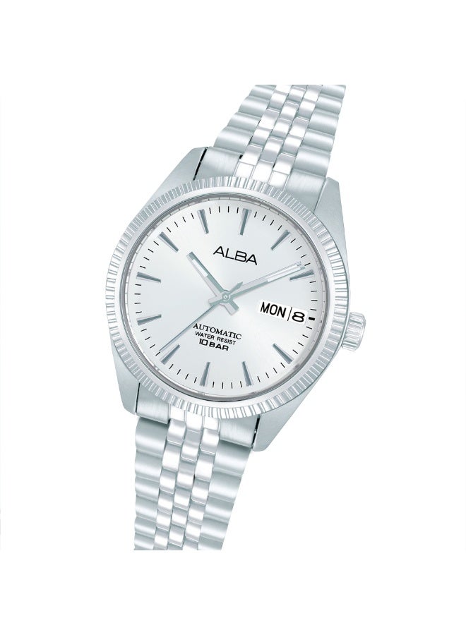 Alba Mechanical Automatic Women’s Watch AL4805X1, 35.5 mm Silver-White Dial, Stainless Steel Case & Bracelet, 100 m WR - Image 4