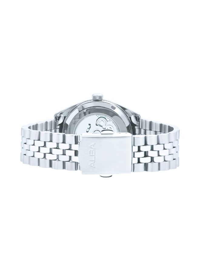 Alba Mechanical Automatic Women’s Watch AL4805X1, 35.5 mm Silver-White Dial, Stainless Steel Case & Bracelet, 100 m WR - Image 3