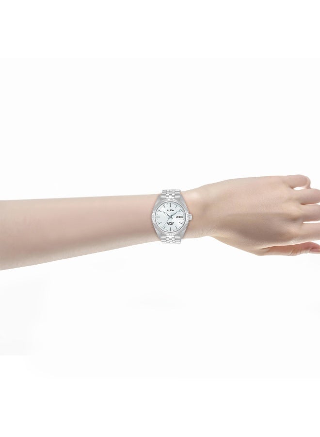 Alba Mechanical Automatic Women’s Watch AL4805X1, 35.5 mm Silver-White Dial, Stainless Steel Case & Bracelet, 100 m WR - Image 2