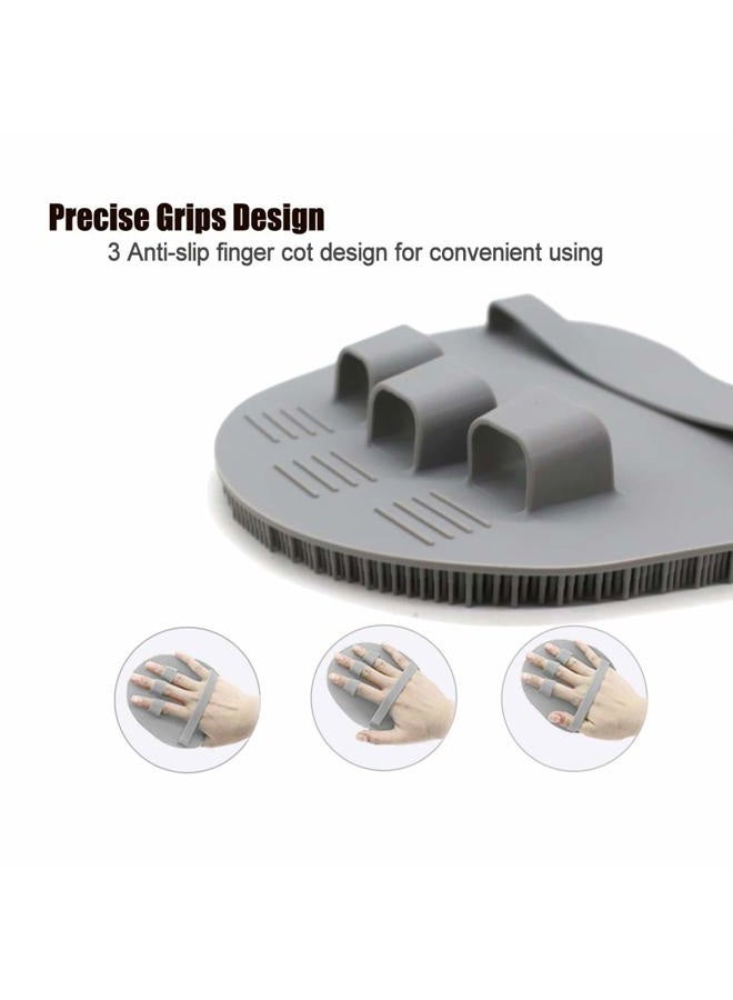 HOMMIESAFE Pure Silicone Body Massage Brush Body Wash Bath Shower Tool, Soft Texture Anti-Bacterial Mildew-Free, Exfoliating Skin Spa Massage Scrubber (Gray) - Image 5