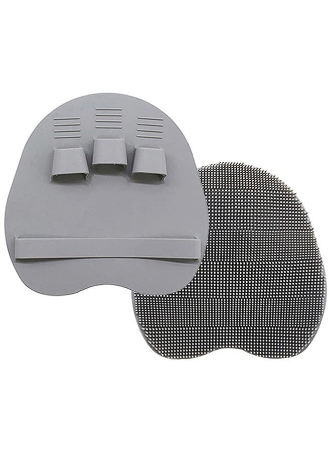 HOMMIESAFE Pure Silicone Body Massage Brush Body Wash Bath Shower Tool, Soft Texture Anti-Bacterial Mildew-Free, Exfoliating Skin Spa Massage Scrubber (Gray) - Image 1