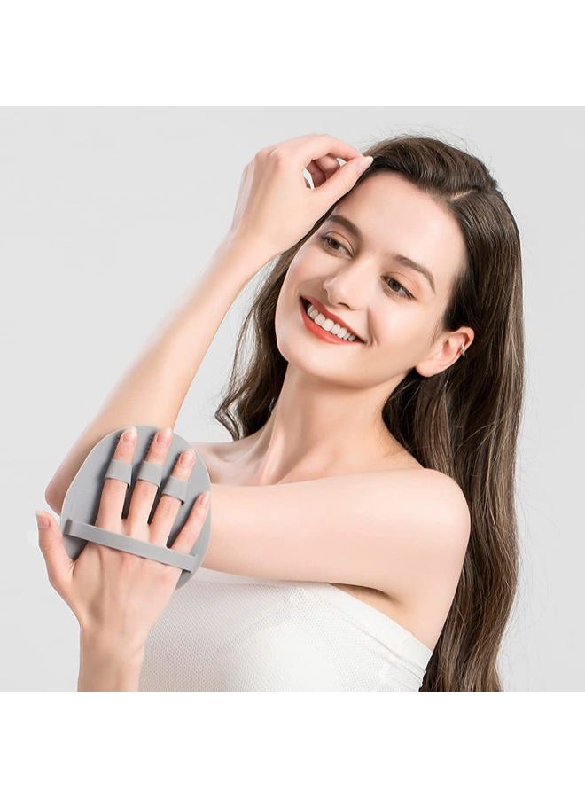 HOMMIESAFE Pure Silicone Body Massage Brush Body Wash Bath Shower Tool, Soft Texture Anti-Bacterial Mildew-Free, Exfoliating Skin Spa Massage Scrubber (Gray) - Image 2