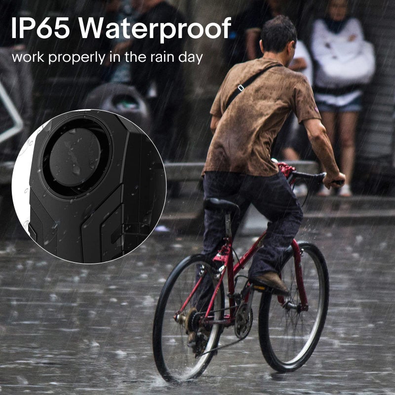 Bicycle Alarm, Wireless Anti-Theft Burglar Security Alarm for Bike Motorcycle Car Vehicles Door Window, 113db Super Loud and Waterproof (Remote Control Included) - Image 3