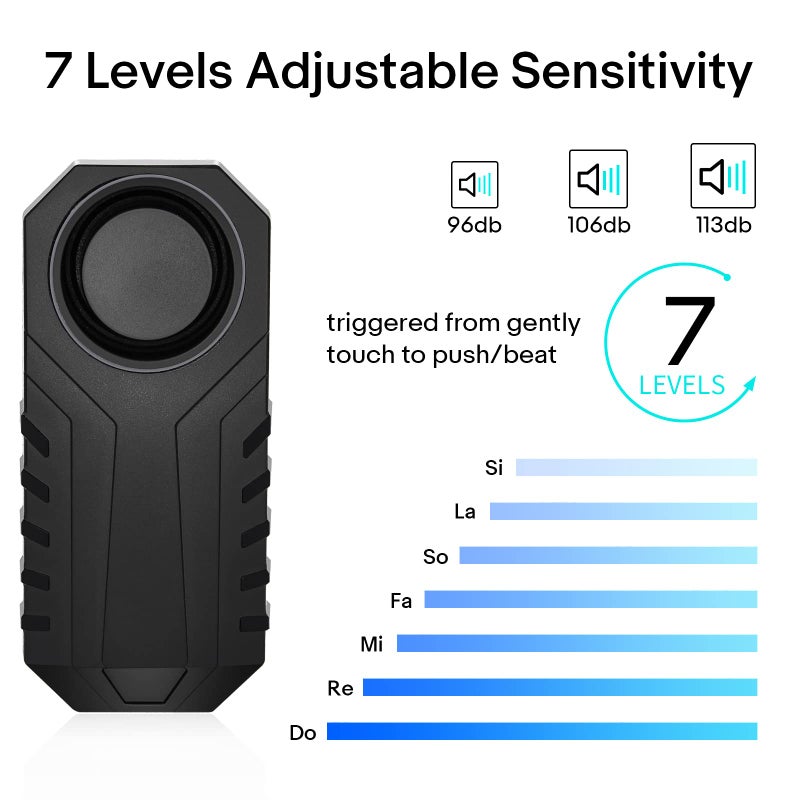 Bicycle Alarm, Wireless Anti-Theft Burglar Security Alarm for Bike Motorcycle Car Vehicles Door Window, 113db Super Loud and Waterproof (Remote Control Included) - Image 2