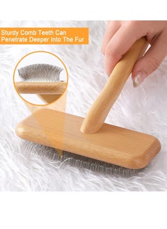 BIGTHREE Carpet Rake, Sheepskin Wool Brush and Sheepskin Brush Cleaner Comb, More Suitable for Pile Carpets/Rugs, for Carding Fur, Removes Tangles, Dander, Dirt, Restore Carpets Softness and Texture  - Image 2