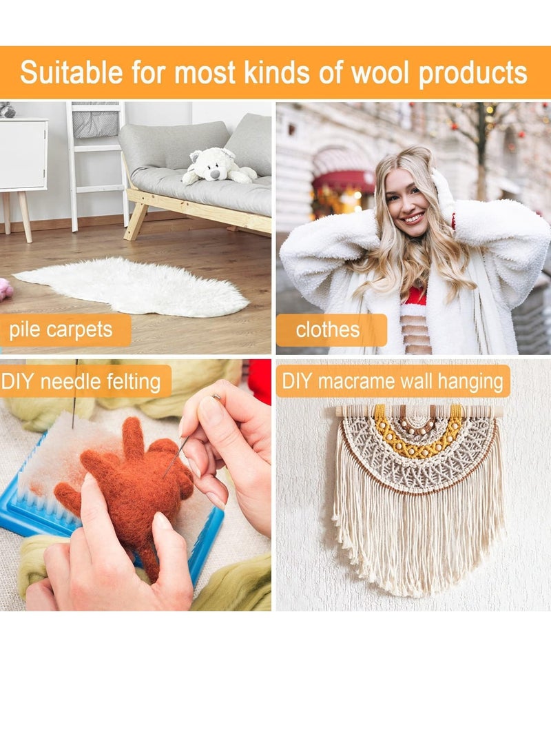 BIGTHREE Carpet Rake, Sheepskin Wool Brush and Sheepskin Brush Cleaner Comb, More Suitable for Pile Carpets/Rugs, for Carding Fur, Removes Tangles, Dander, Dirt, Restore Carpets Softness and Texture - Image 5