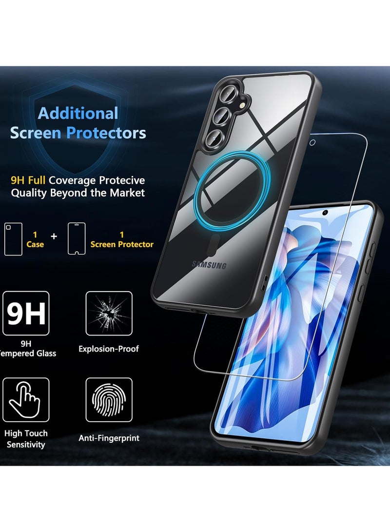 general Samsung Galaxy A55 5G Phone Case with Screen Protector, Magnetic Shockproof Rugged Heavy Duty Protection Slim Transparent Case - Image 2