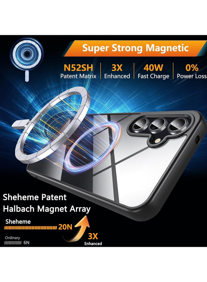 general Samsung Galaxy A55 5G Phone Case with Screen Protector, Magnetic Shockproof Rugged Heavy Duty Protection Slim Transparent Case - Image 3