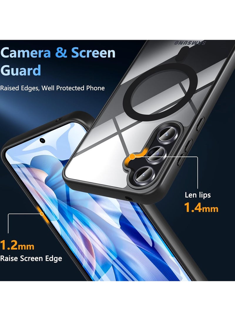 general Samsung Galaxy A55 5G Phone Case with Screen Protector, Magnetic Shockproof Rugged Heavy Duty Protection Slim Transparent Case - Image 4