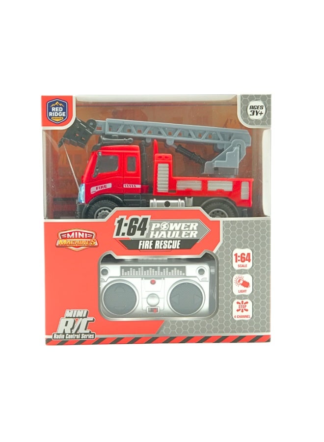 Mini Machines ماكينات ميني ميني R/C باور هولر إنقاذ الحريق - شاحنة السلم | مقياس 1:64 | 4 قنوات | العمر 3 سنوات وما فوق - Image 2