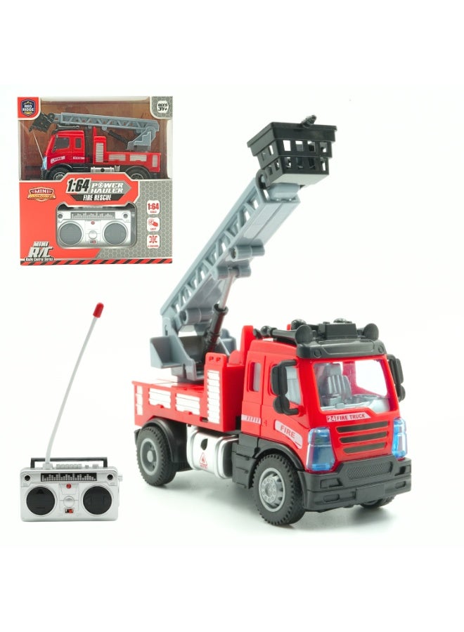 Mini Machines ماكينات ميني ميني R/C باور هولر إنقاذ الحريق - شاحنة السلم | مقياس 1:64 | 4 قنوات | العمر 3 سنوات وما فوق - Image 1