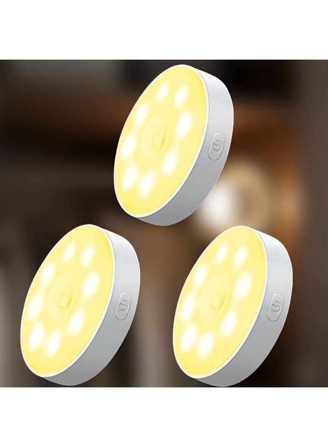 3 قطع ضوء ليل ذكي LED أبيض دافئ حامل مغناطيسي سطوع قابل للتعديل - Image 1