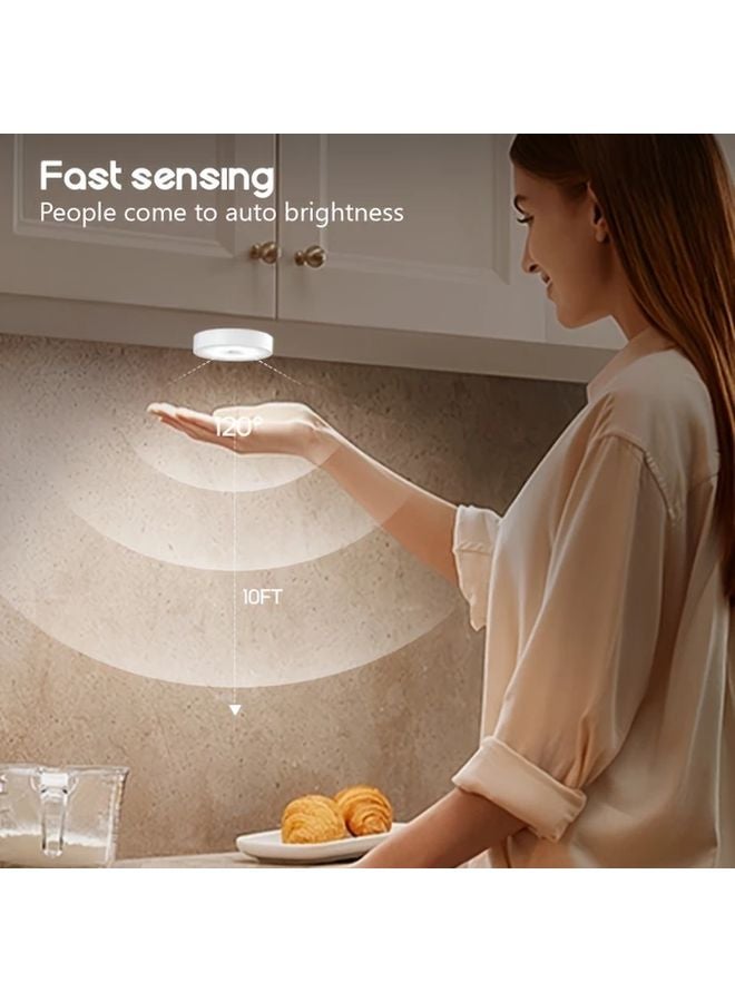 3 قطع ضوء ليل ذكي LED أبيض دافئ حامل مغناطيسي سطوع قابل للتعديل - Image 4