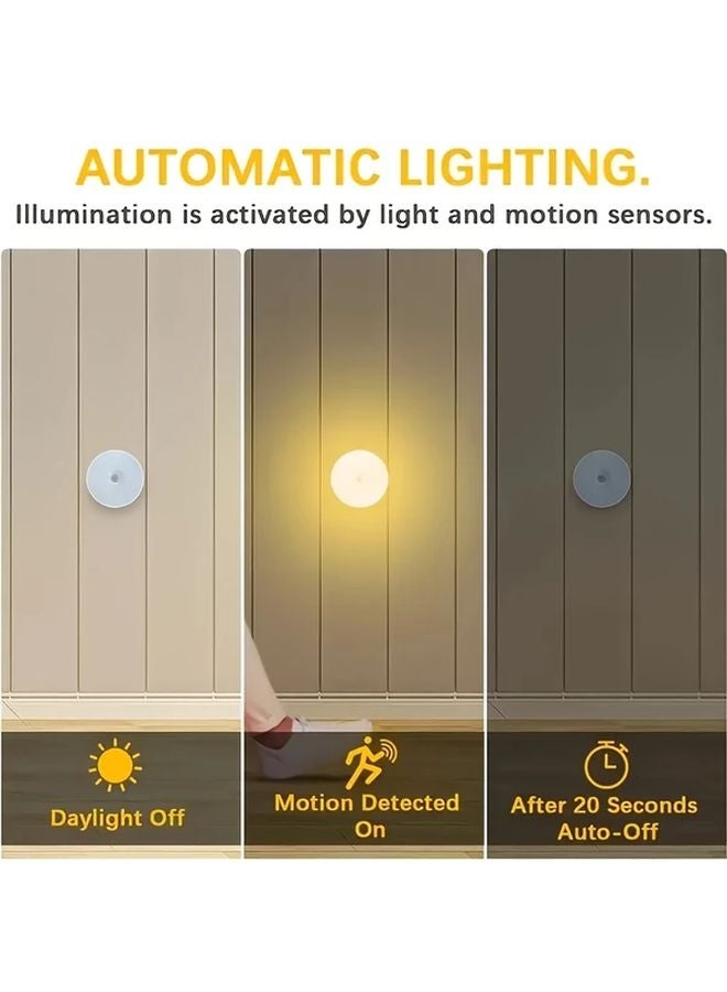 3 قطع ضوء ليل ذكي LED أبيض دافئ حامل مغناطيسي سطوع قابل للتعديل - Image 5