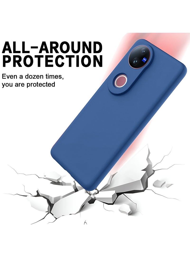 Wtech vivo V50 5G 2025 Premium Soft Liquid Silicone Case Cover - Navy Blue - Image 4