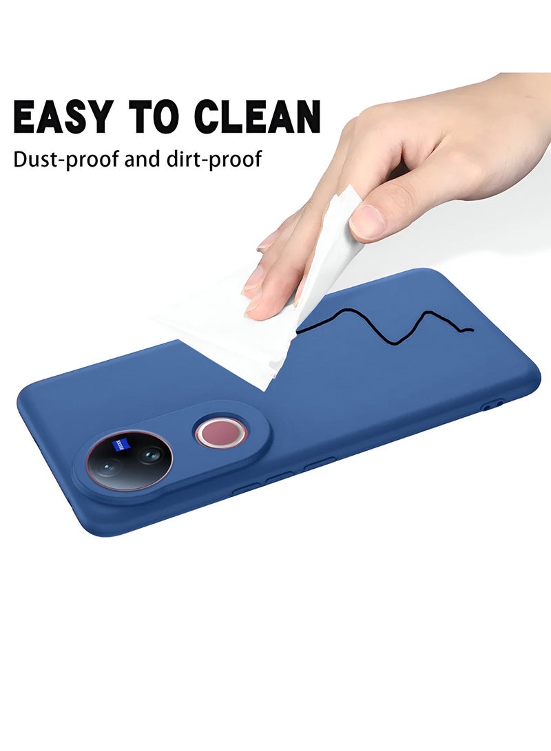 Wtech vivo V50 5G 2025 Premium Soft Liquid Silicone Case Cover - Navy Blue - Image 5
