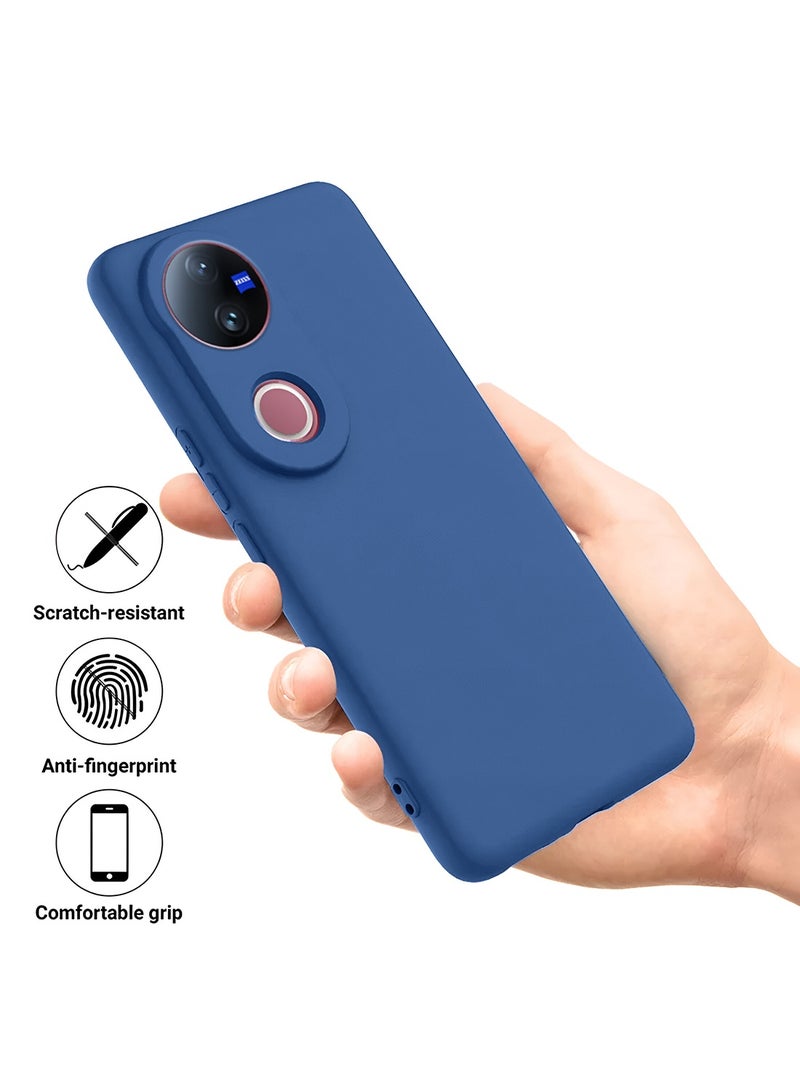 Wtech vivo V50 5G 2025 Premium Soft Liquid Silicone Case Cover - Navy Blue - Image 2