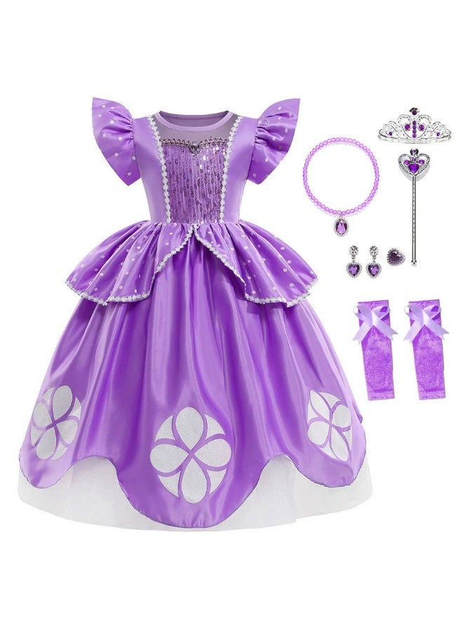 NIBEMINENT Princess Sofia Dress for Children on Halloween, Sofia performance dress - Image 1
