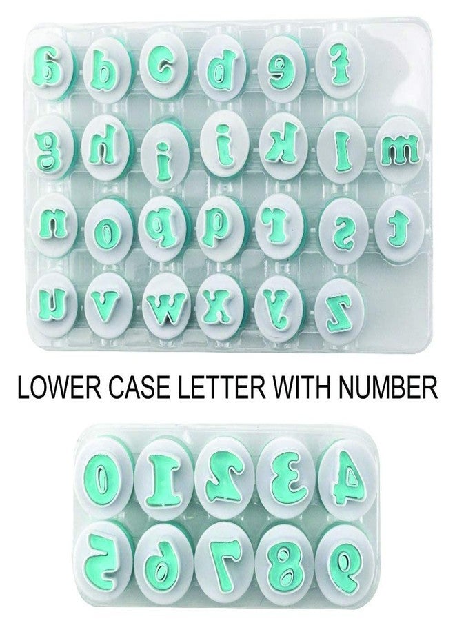 Baking Set 36pcs Push Easy Lower Case Alphabet Letter with Number Cookie Cutter Fondant Cutters Pack of 2 - Image 2