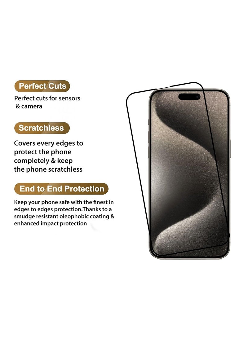 Deer IPhone 15 / 15 Pro Deer ESD Anti Static 9H Premium Tempered Glass Screen Protector With Back Frame  - Image 4