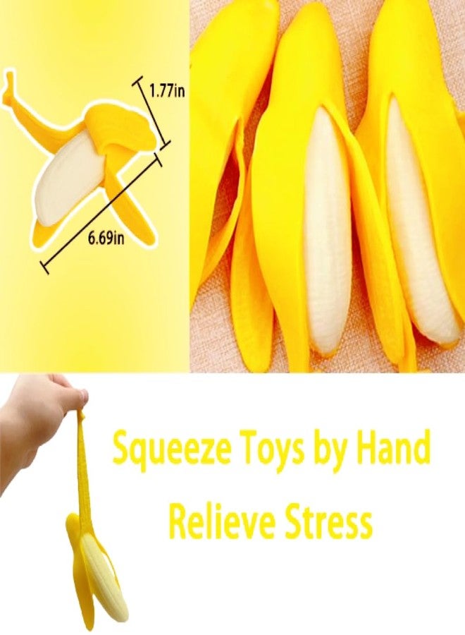 AiSiXin Banana Stress Balls for Adults and Kids, Fruit Squishy Toys, Squeeze Ball, Stretchy Banana Squishy Ball, Banana Stress Ball Sensory Toys for Party Favors - Image 3