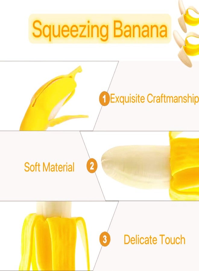 AiSiXin Banana Stress Balls for Adults and Kids, Fruit Squishy Toys, Squeeze Ball, Stretchy Banana Squishy Ball, Banana Stress Ball Sensory Toys for Party Favors - Image 4