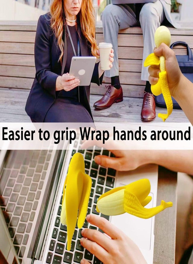 AiSiXin Banana Stress Balls for Adults and Kids, Fruit Squishy Toys, Squeeze Ball, Stretchy Banana Squishy Ball, Banana Stress Ball Sensory Toys for Party Favors - Image 5