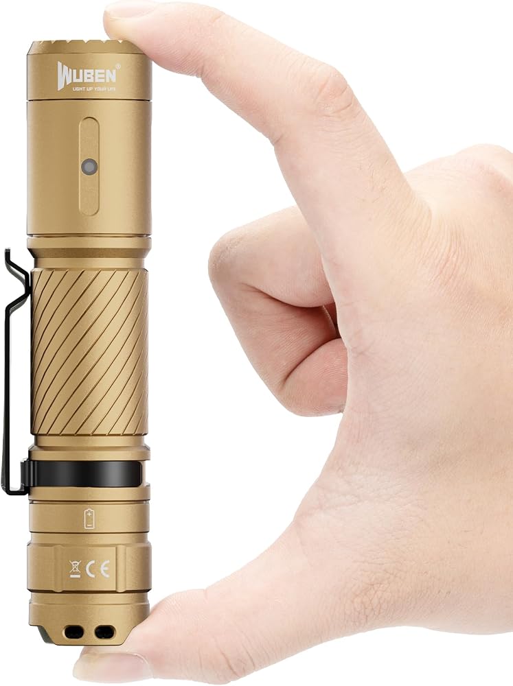 WUBEN C3 Torch Light 1200 Lumen led Rechargeable Flashlights 6 Modes Powerful Torch Super Bright, IP68 Water Resistant, Best for Camping, Outdoor, Emergency, Everyday Carry, Tool Gifts for Men (Khaki) - Image 1