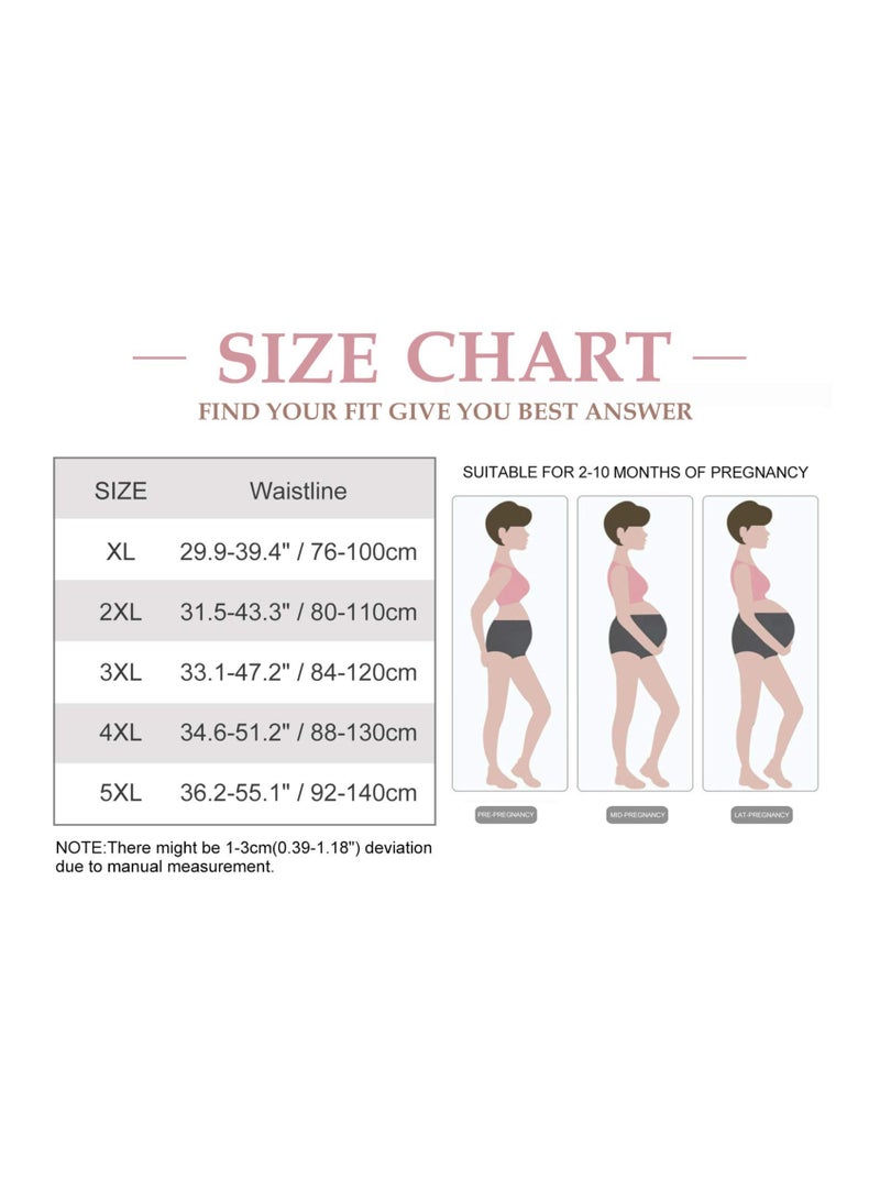 KASTWAVE Women's Maternity High Waist Panties, Maternity Plus Size Underwear Adjustable, Soft Cotton Elastic Postpartum Support Briefs Pregnancy Panties, 3Pcs - 3XL Size - Image 5