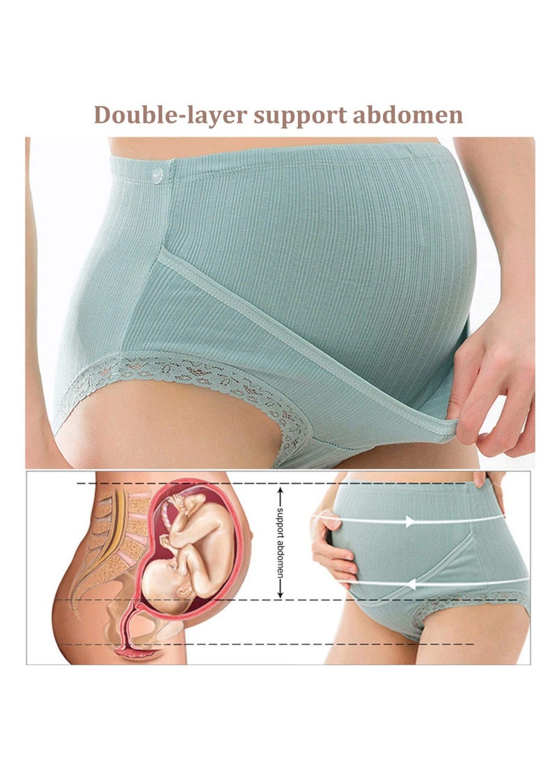 KASTWAVE Women's Maternity High Waist Panties, Maternity Plus Size Underwear Adjustable, Soft Cotton Elastic Postpartum Support Briefs Pregnancy Panties, 3Pcs - 3XL Size - Image 2