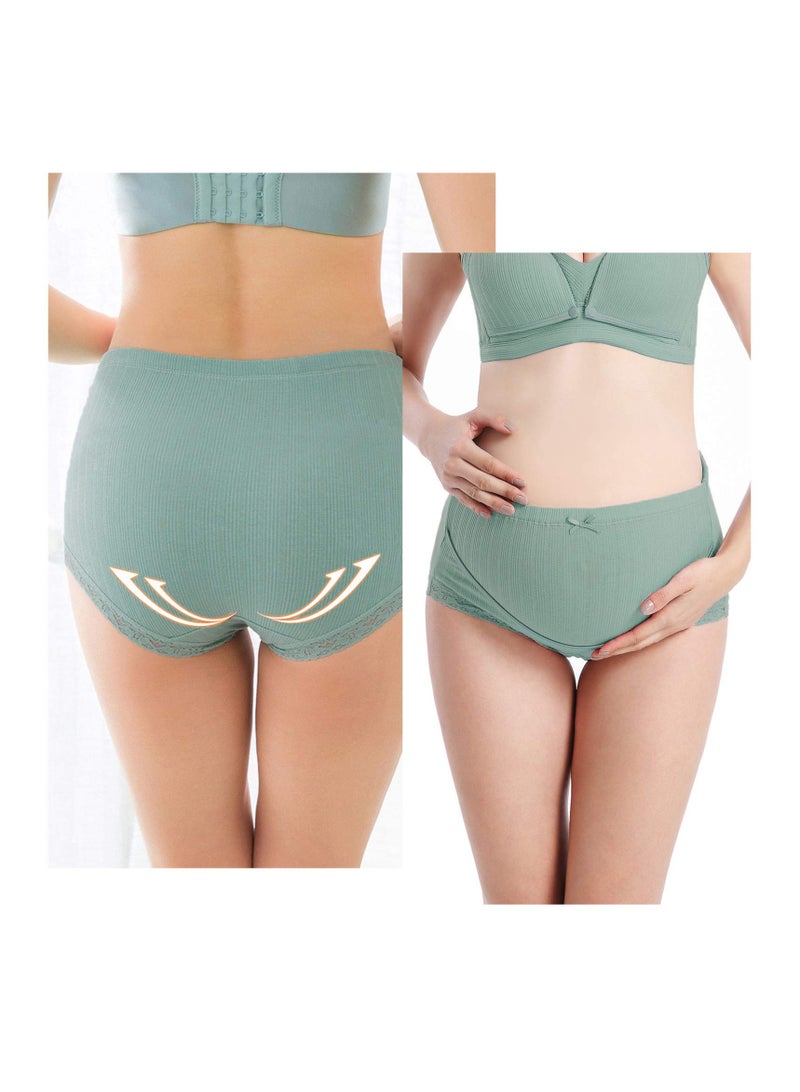 KASTWAVE Women's Maternity High Waist Panties, Maternity Plus Size Underwear Adjustable, Soft Cotton Elastic Postpartum Support Briefs Pregnancy Panties, 3Pcs - 3XL Size - Image 4