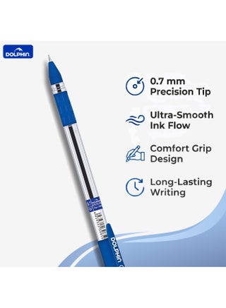 Dolphin GP780 Ballpoint Pens 0.7mm, Pack of 36 – Comfortable Grip, Smooth Writing Blue Ink Ball Pens, Long Writing Office & School Pens blue - view 3