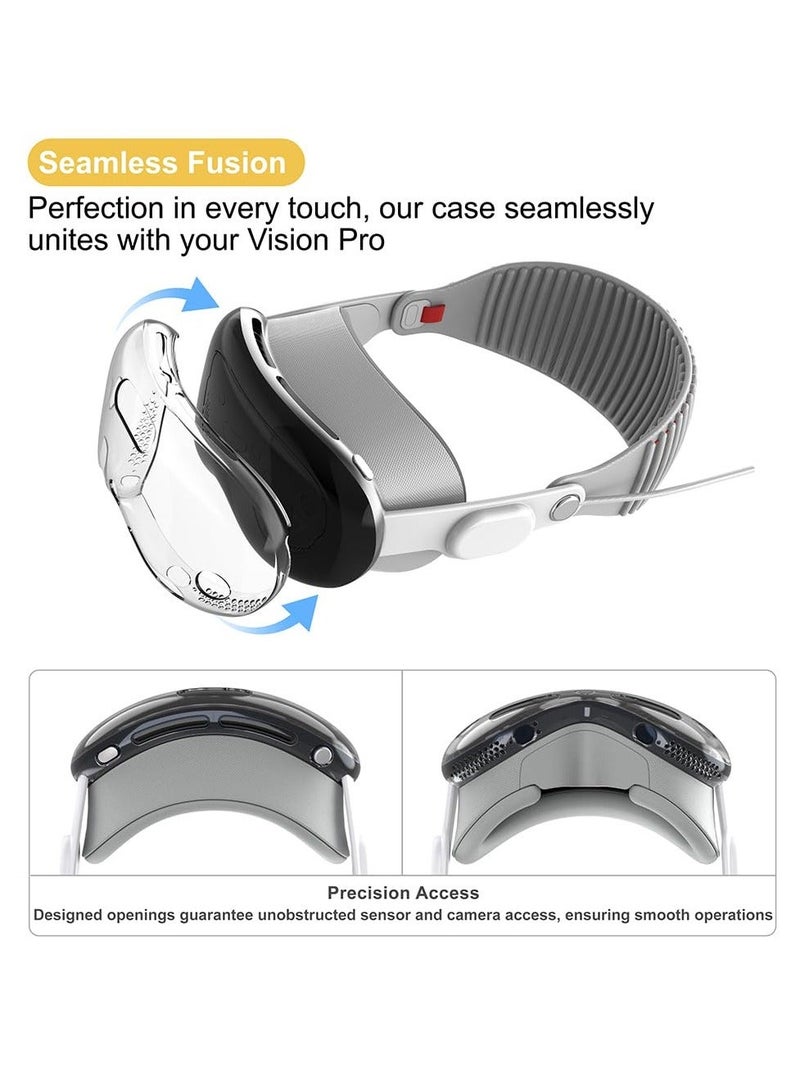 Compatible with Apple Vision Pro Case and Protective Cover TPU Protective Cover for Vision Pro VR Headset 2024 Accessories Provides Superior Protection Against Scratches Transparent - Image 5