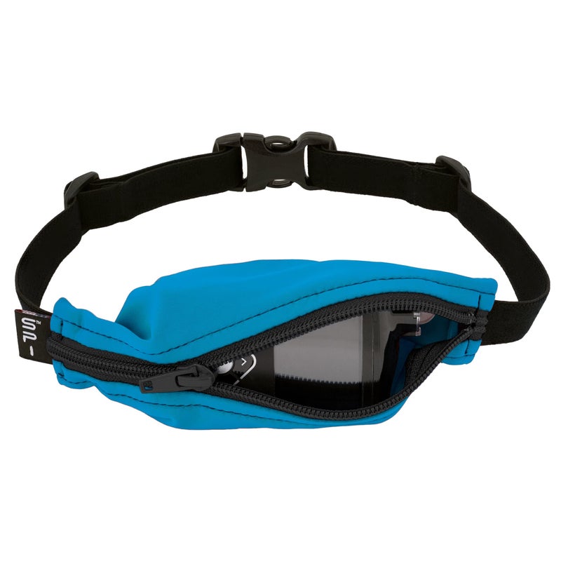 SPIbelt Kids Pocket Belt, Expandable Pocket, Adjustable Waist, No Bounce, No Logo Band, Turquoise with Black Zipper - Image 1