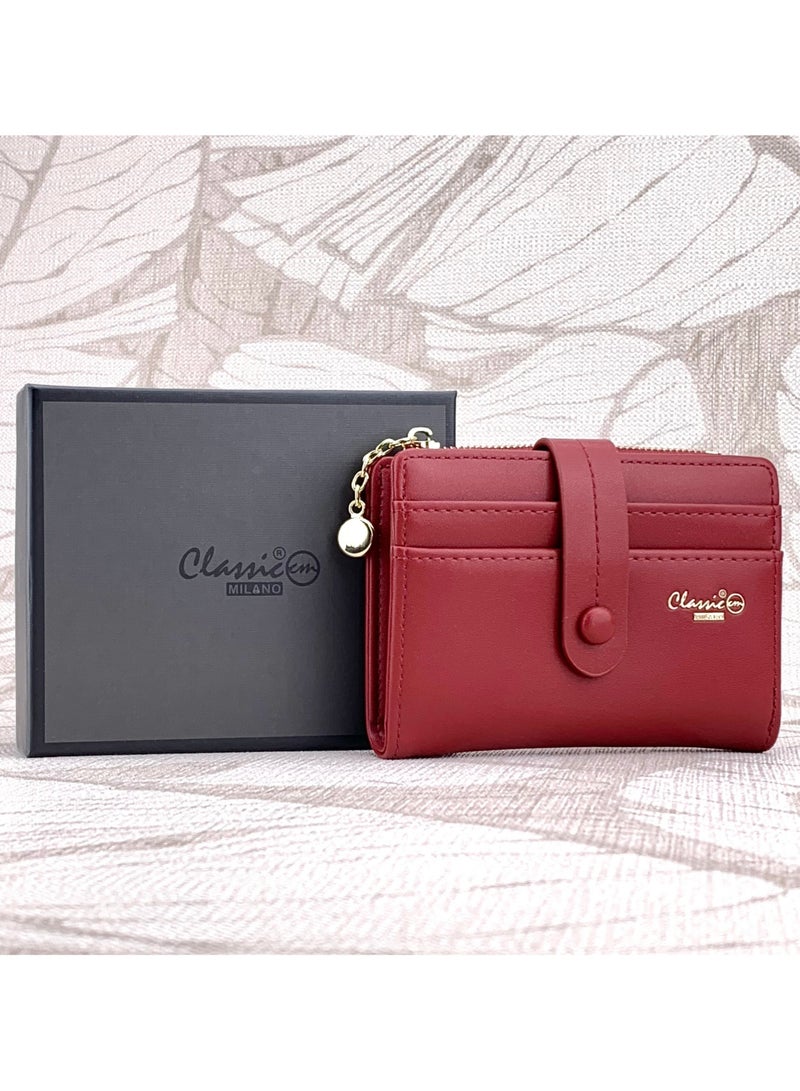 كلاسيك ميلانو - محفظة نسائية أنيقة من الجلد الصناعي مع حافظة بطاقات | محفظة عملات معدنية للنساء | محفظة نسائية نحيفة للاستخدام اليومي والسفر والهدايا - Image 1
