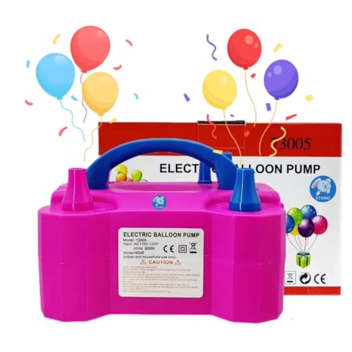Storio Acrylonitrile Butadiene Styrene High-Power Electric Balloon Inflator With Dual Nozzles - Ideal For Wedding Parties, Multi-Color,1 Piece - Image 4