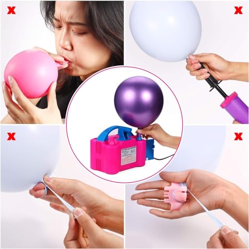 Storio Acrylonitrile Butadiene Styrene High-Power Electric Balloon Inflator With Dual Nozzles - Ideal For Wedding Parties, Multi-Color,1 Piece - Image 2